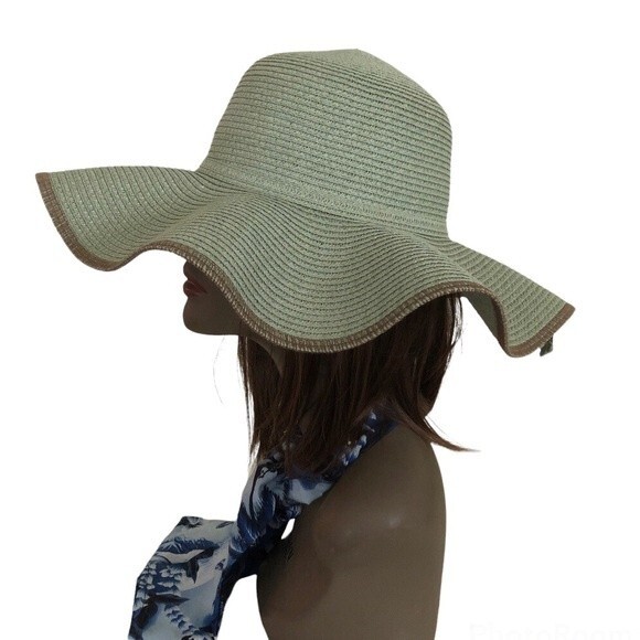 SOMETHING SPECIAL Wide Brim Hat Green Disney Parks Paper NEW - Picture 3 of 7